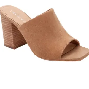 Lisa Vicky Women’s Vital Tan Suade  Block Heel Sandal, size 9
