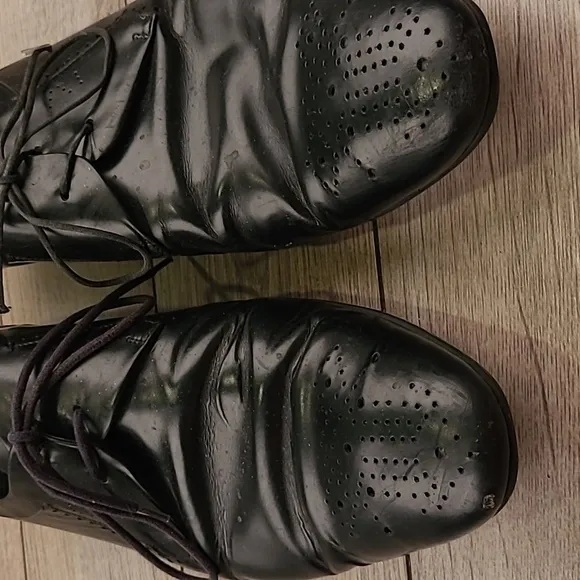 LOUIS VUITTON Black‎ Leather Sz 8.5 Lace Up Derby Mens Dress Shoes