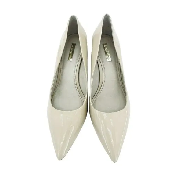 Louise Et Cie Pumps Jordyna Beige Patent Leather Heels Kitten Heel SZ 10