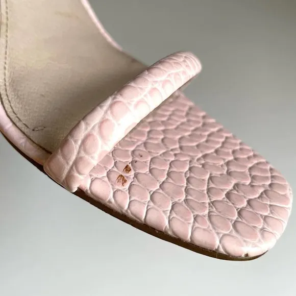Louise et Cie Quinley Blush Pink Croc Leather Slingback Wedge Heels size 10