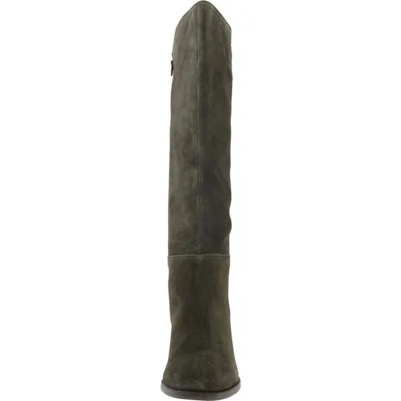 Lucky Brand Womens BONNAY Green Leather Tall Knee-High Boots Shoes New
