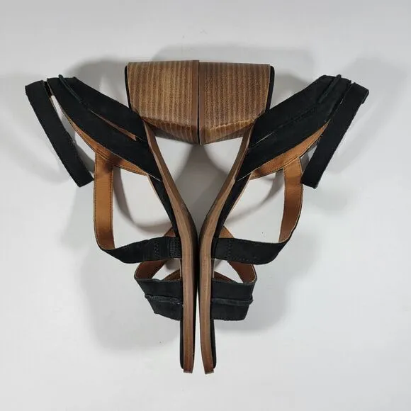 Lucky Brand Women's Size 9M Junnah Black Strappy Sandals