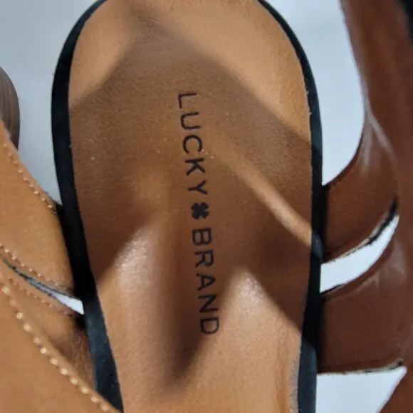 Lucky Brand Women's Size 9M Junnah Black Strappy Sandals