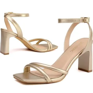 LULLASONG Ankle Strappy Heeled Sandals, Size 7
