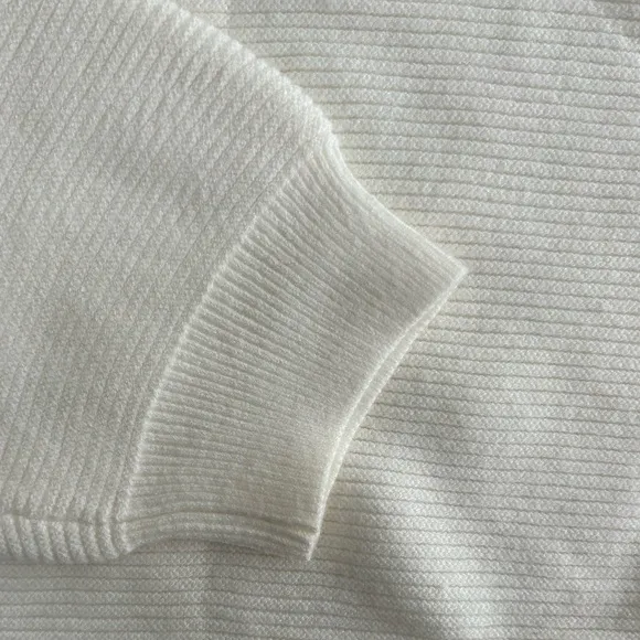 Luxury Soft Hooded Sweater Gold Quarter Button Hoodie Cream Off White Size XL