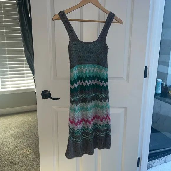 M by Missoni Multi Color Chevron Striped Stretch Knit Dress Women's Euro 36 US 0