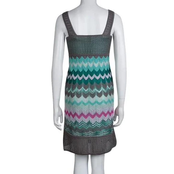 M by Missoni Multi Color Chevron Striped Stretch Knit Dress Women's Euro 36 US 0