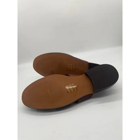 Madewell The Dixson Fisherman Mule Flats Leather Apple Butter Brown Sz 6 NK031