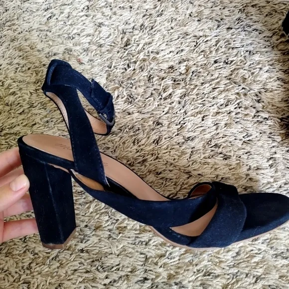 Madewell the liv strappy sandals in black suede sz 11
