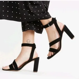 Madewell the liv strappy sandals in black suede sz 11