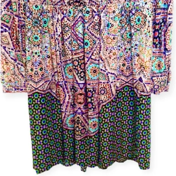 Maeve by Anthropologie Tiled Amethyst Shirt Dress