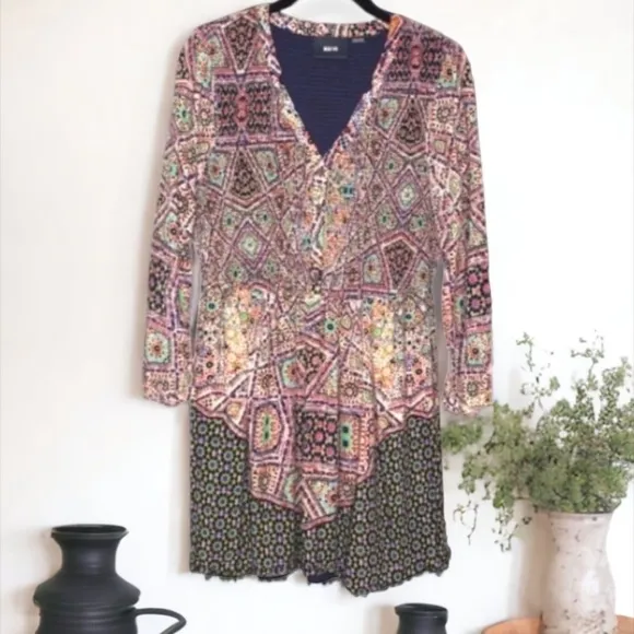 Maeve by Anthropologie Tiled Amethyst Shirt Dress