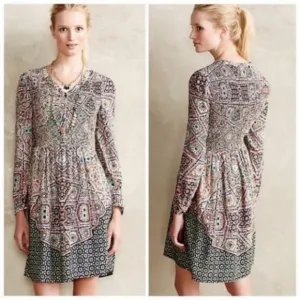 Maeve by Anthropologie Tiled Amethyst Shirt Dress