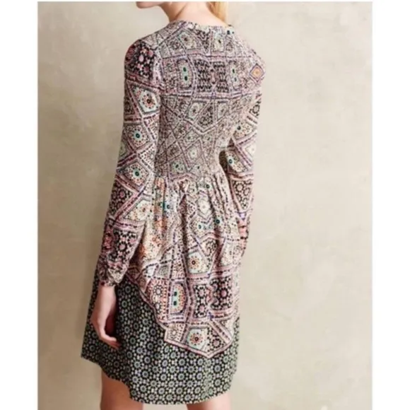 Maeve by Anthropologie Tiled Amethyst Shirt Dress