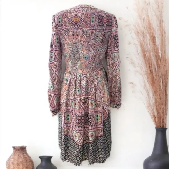 Maeve by Anthropologie Tiled Amethyst Shirt Dress