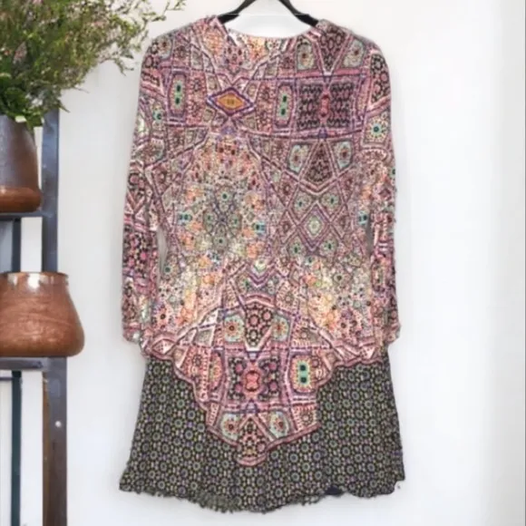 Maeve by Anthropologie Tiled Amethyst Shirt Dress