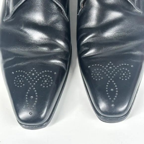 Magnanni Black Single Monk Strap Dress Shoes 18824 Mens Size 9.5 M Made In Spain