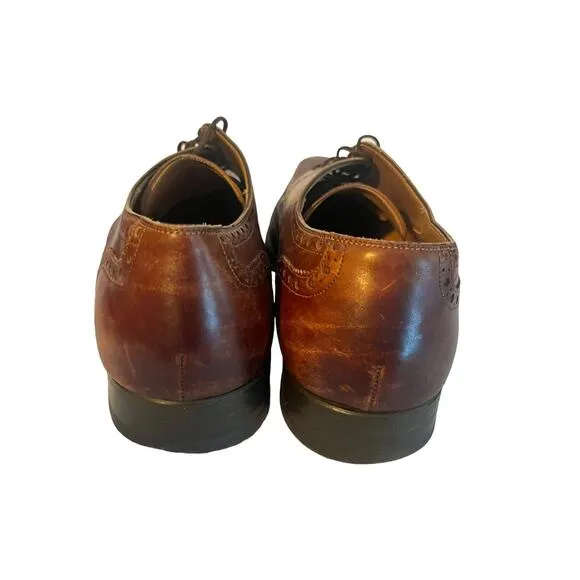 Magnanni Brogue Wingtip Derby Dress Shoes •Men 11• Burnished Brown Lace Up