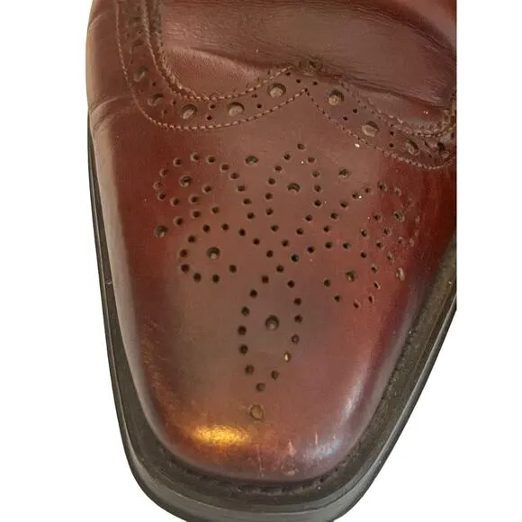 Magnanni Brogue Wingtip Derby Dress Shoes •Men 11• Burnished Brown Lace Up