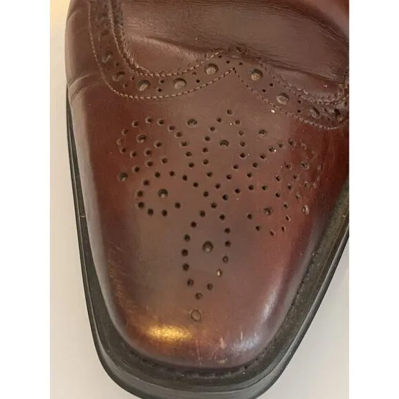 Magnanni Brogue Wingtip Derby Dress Shoes •Men 11• Burnished Brown Lace Up