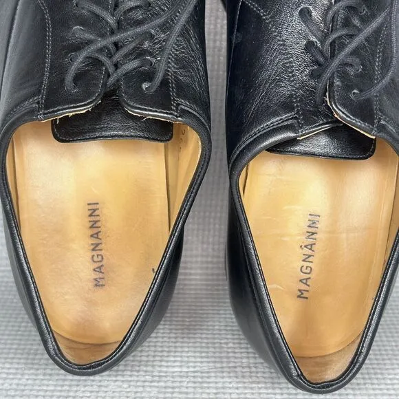 Magnanni Federico $298 Men's Oxford Dress Shoes Size 9.5 D Fits 10.5 Black 12654