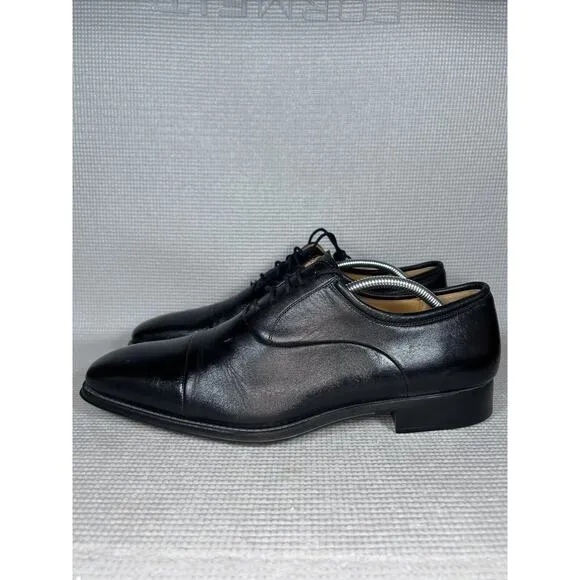 Magnanni Federico $298 Men's Oxford Dress Shoes Size 9.5 D Fits 10.5 Black 12654