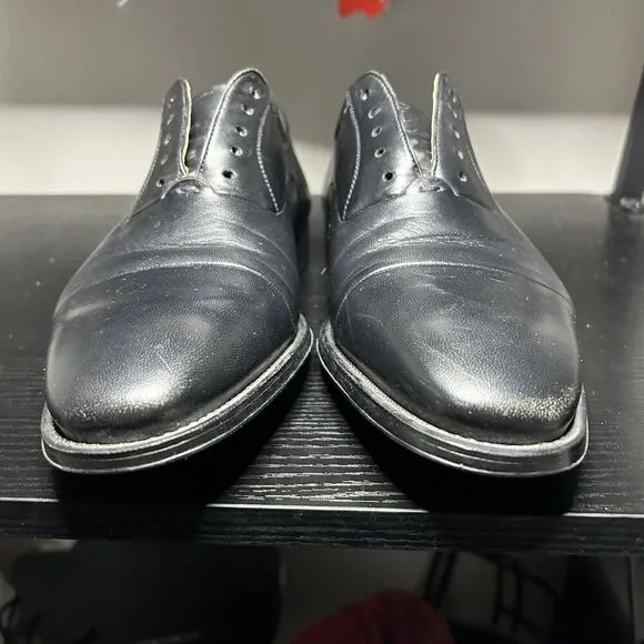 Magnanni Mens Size 10 D Black Cap Toe Oxford Dress Shoes
