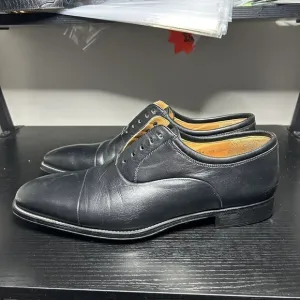 Magnanni Mens Size 10 D Black Cap Toe Oxford Dress Shoes