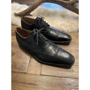 Magnanni Sergio Wingtip Oxford 13974 Black Leather Dress Shoes Mens Size 11 M US