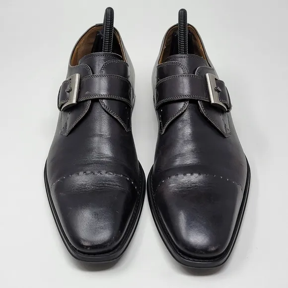 Magnanni Single Monk Straps Leather Men's Formal Dress Shoes 19736 Size 7M
