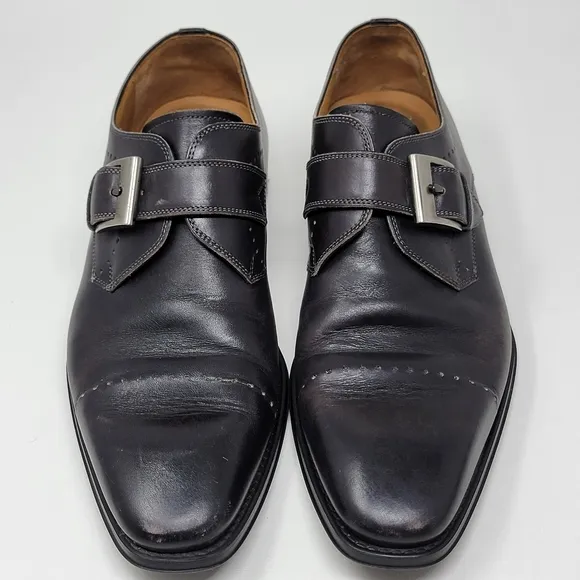 Magnanni Single Monk Straps Leather Men's Formal Dress Shoes 19736 Size 7M