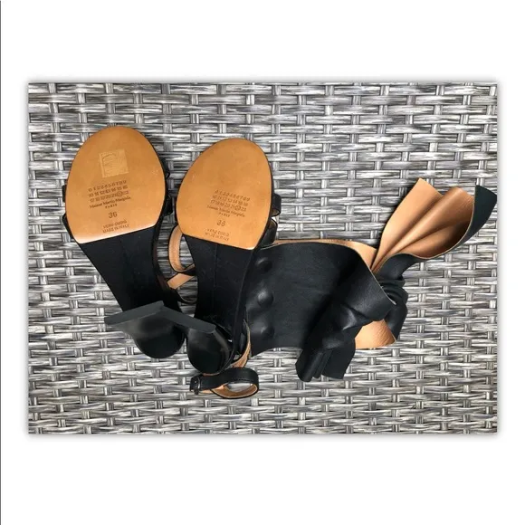 Maison Martin Margiela Leather Ankle-Bow Strappy Heel Sandals Size 36EU NEW