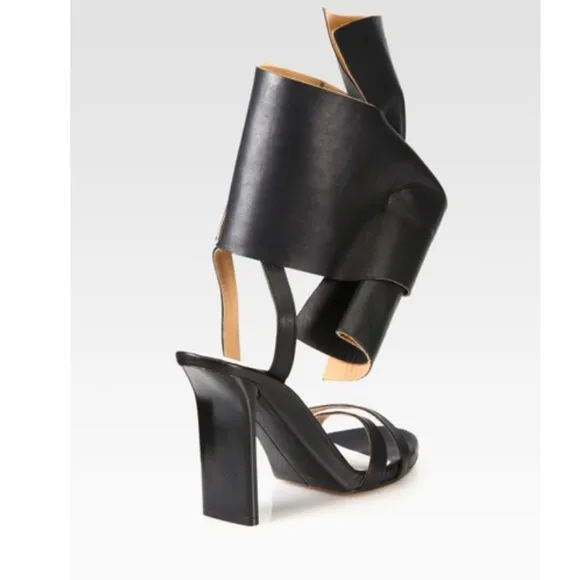Maison Martin Margiela Leather Ankle-Bow Strappy Heel Sandals Size 36EU NEW