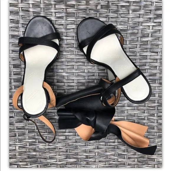 Maison Martin Margiela Leather Ankle-Bow Strappy Heel Sandals Size 36EU NEW