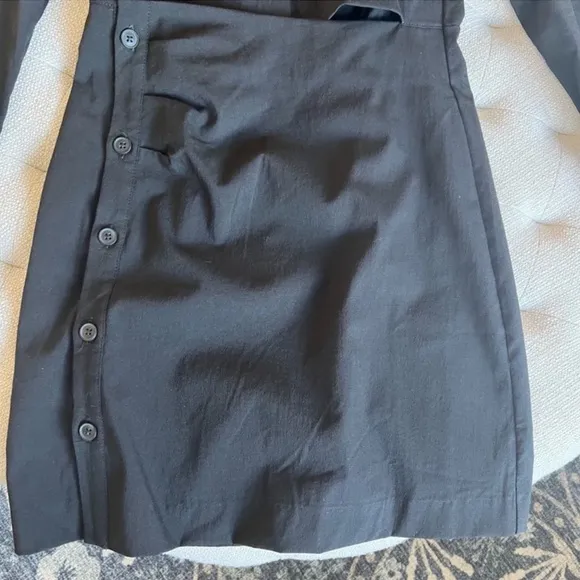 Mango MNG - NWOT black cutout button front mini shirt dress