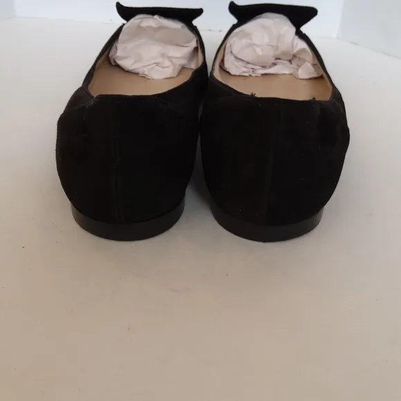 Manolo Blahnik black suede pointy toe flats shoes