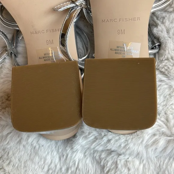 Marc Fisher heeled Silver Strappy Sandals
