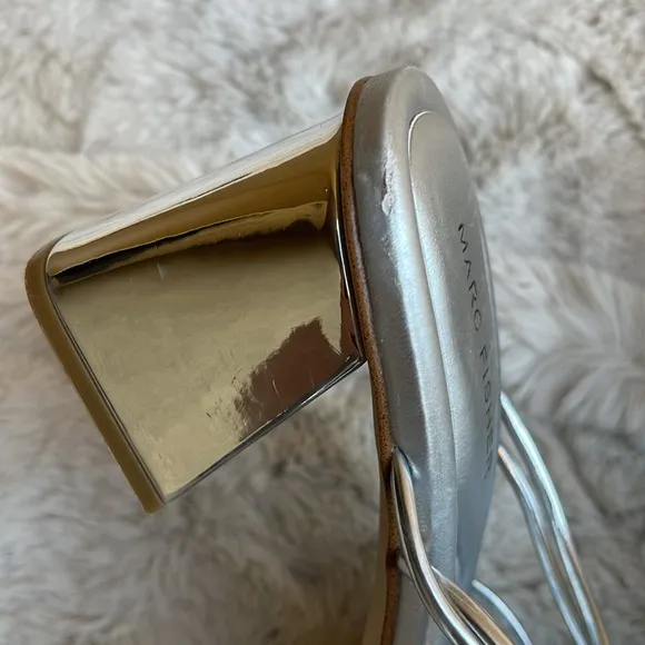 Marc Fisher heeled Silver Strappy Sandals