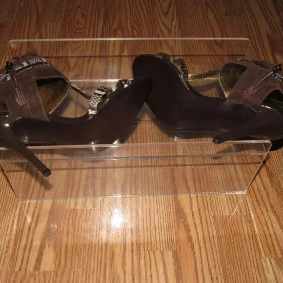 Marc Fisher Sashay Brown T-Strap Heels Shoes 7.5M