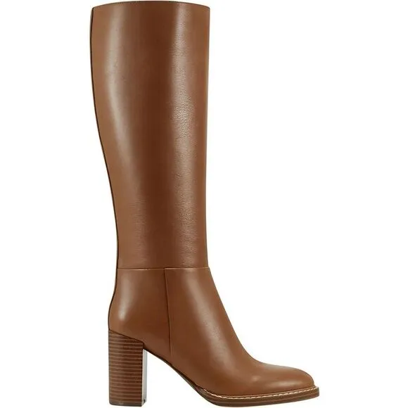 Marc Fisher Womens Gabey 3 Tan Faux Leather Tall Knee-High Boots Shoes New
