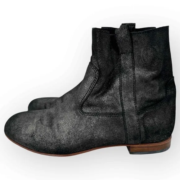 Marciante and Co Leather Booties Back Metallic Glitter Size 40