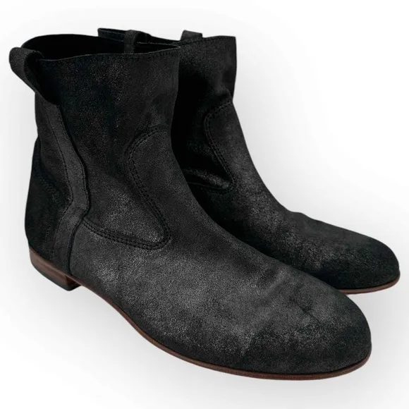 Marciante and Co Leather Booties Back Metallic Glitter Size 40