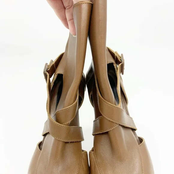 Marni Peep Toe Bootie Stiletto Heel Wrap Buckle