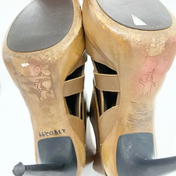 Marni Peep Toe Bootie Stiletto Heel Wrap Buckle