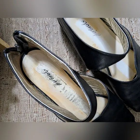 Marsell black soft leather open-toe shoes/booties