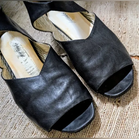 Marsell black soft leather open-toe shoes/booties