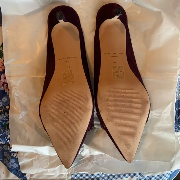 Mayfair Mule Heel - wine by Kurt Geiger - size 39 - EUC