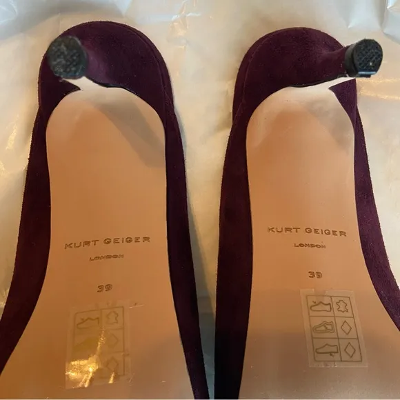 Mayfair Mule Heel - wine by Kurt Geiger - size 39 - EUC