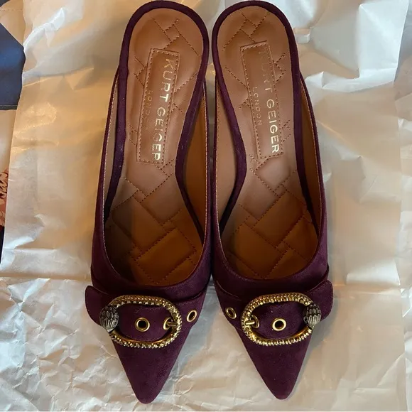Mayfair Mule Heel - wine by Kurt Geiger - size 39 - EUC