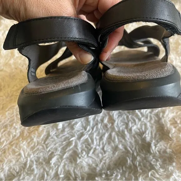MBT Black Leather Strappy Sandals